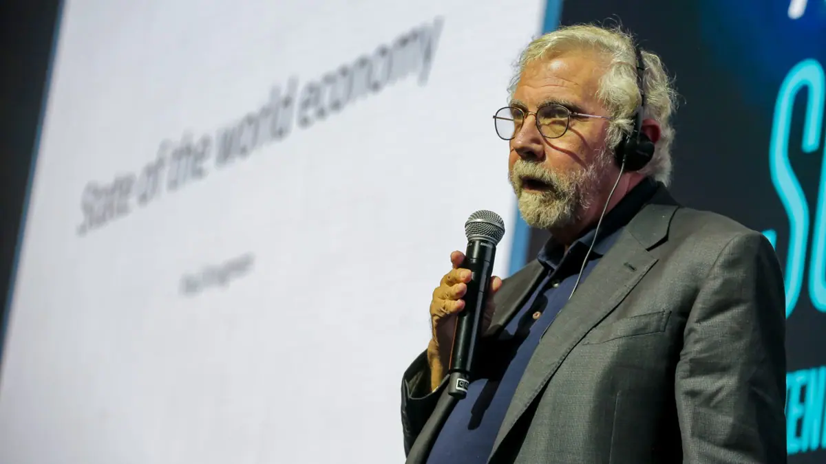 Paul Krugman, Nobel de Economia, durante o Anbima Summit 2025. Foto: Divulgação