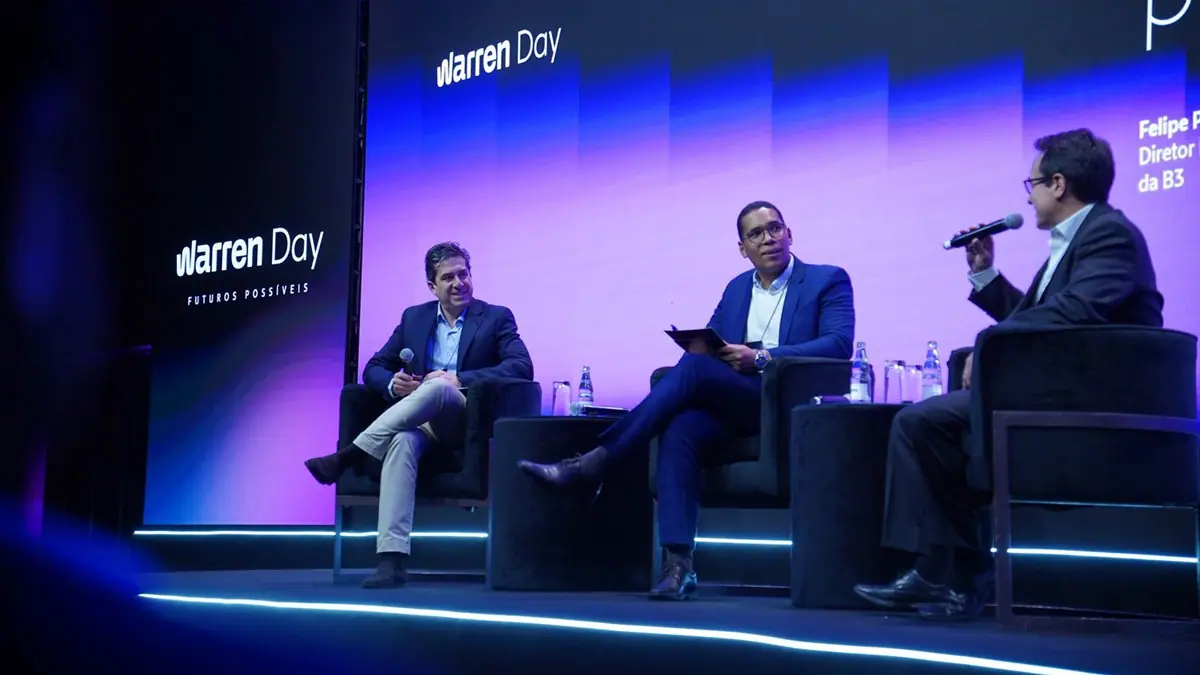 O número foi destaque em um painel com Felipe Paiva, diretor executivo da B3, e Daniel Leal, subsecretário da dívida pública, durante o Warren Day. Foto: Divulgação/Warren Day