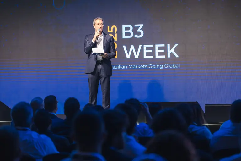 Gilson Finkelsztain, CEO da B3, durante o B3 Week. Foto: Caue Diniz
