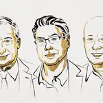 Joel Mokyr, Philippe Aghion e Peter Howitt, laureados do Nobel de Economia de 2025. Foto: Divulgação/Nobel
