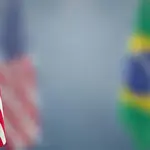 Bandeira do Brasil e dos EUA. Foto: Adobe Stock