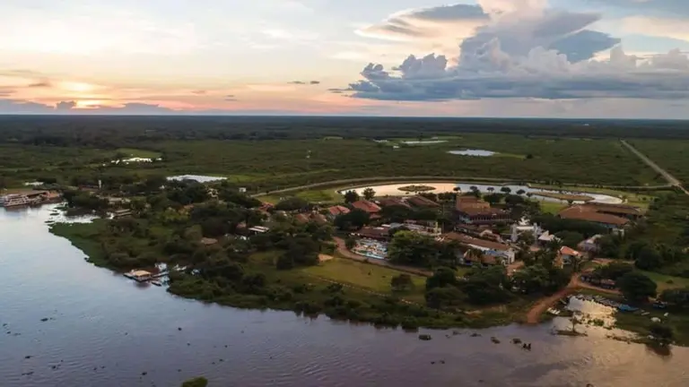 Vista aérea do Hotel Sesc Porto Cercado, no Pantanal. Foto: Divulgação