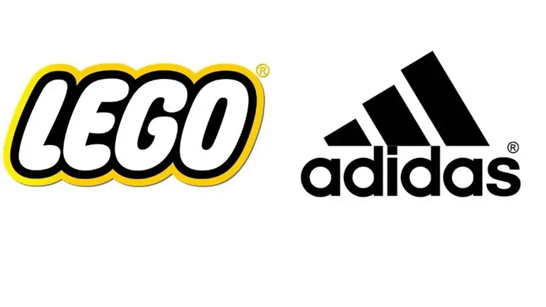 Logo da LEGO e da Adidas. Foto: Divulgação
