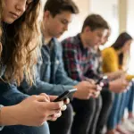 Jovens sentados no celular. Foto: Pixabay