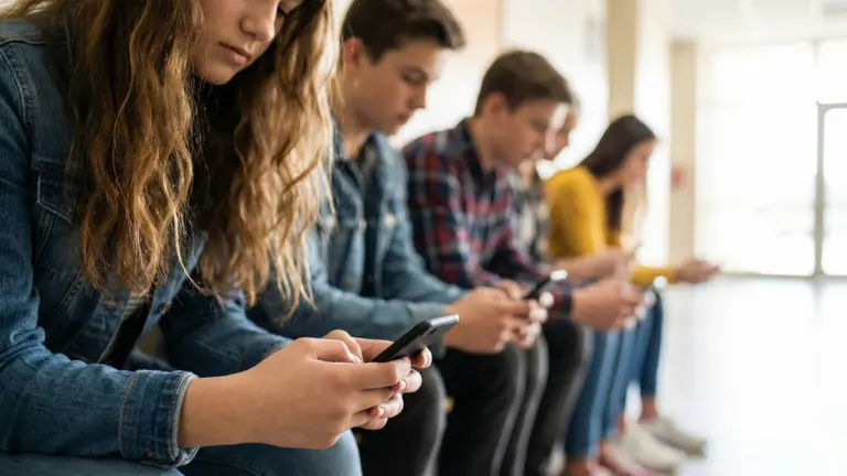 Jovens sentados no celular. Foto: Pixabay