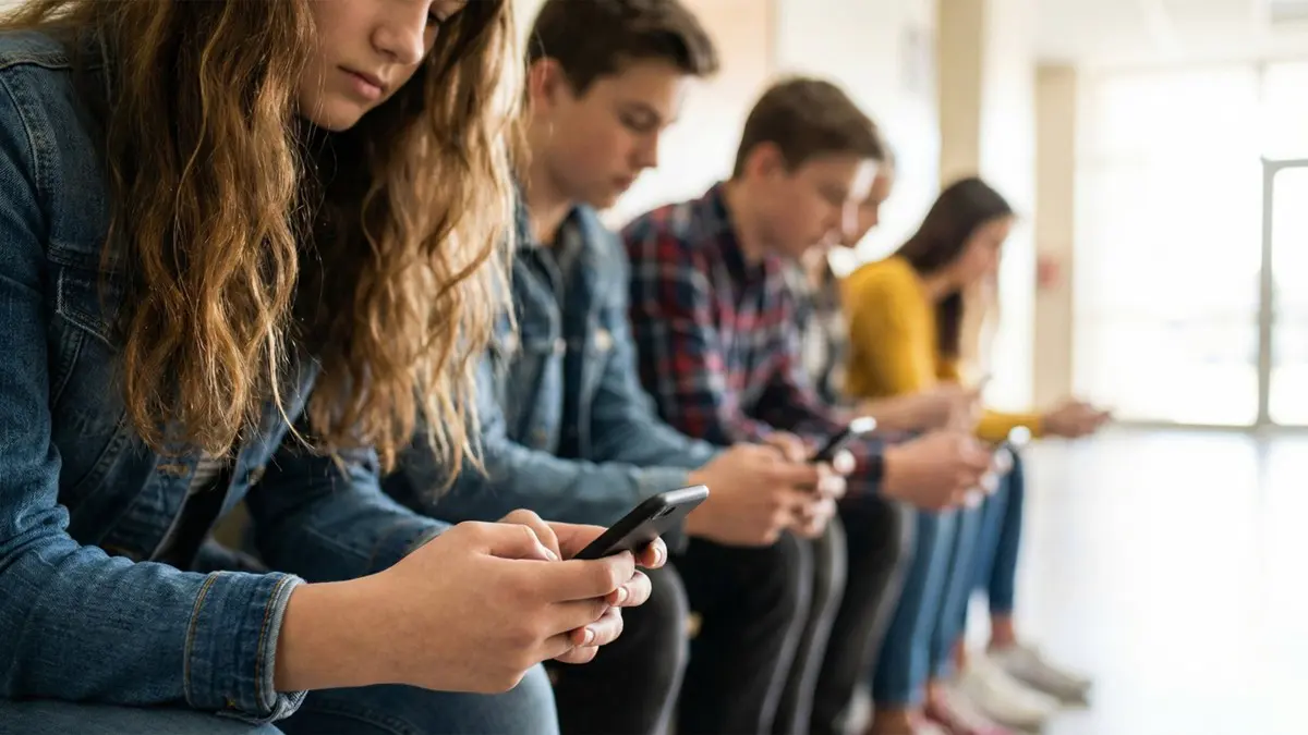 Jovens sentados no celular. Foto: Pixabay